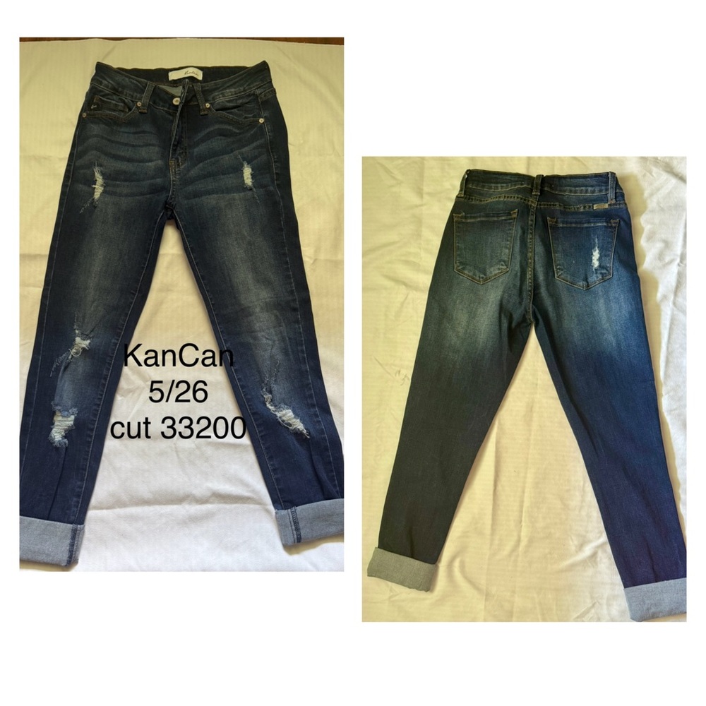 KanCan Dark Wash Distressed Jeans